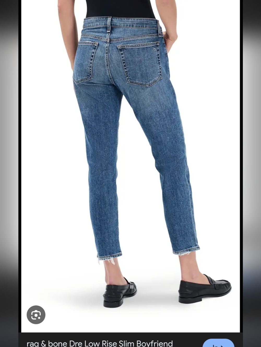 Rag & Bone Dre Low Rise Slim Boyfriend Jeans Women's Medium Blue River sz 26. - Picture 5 of 16